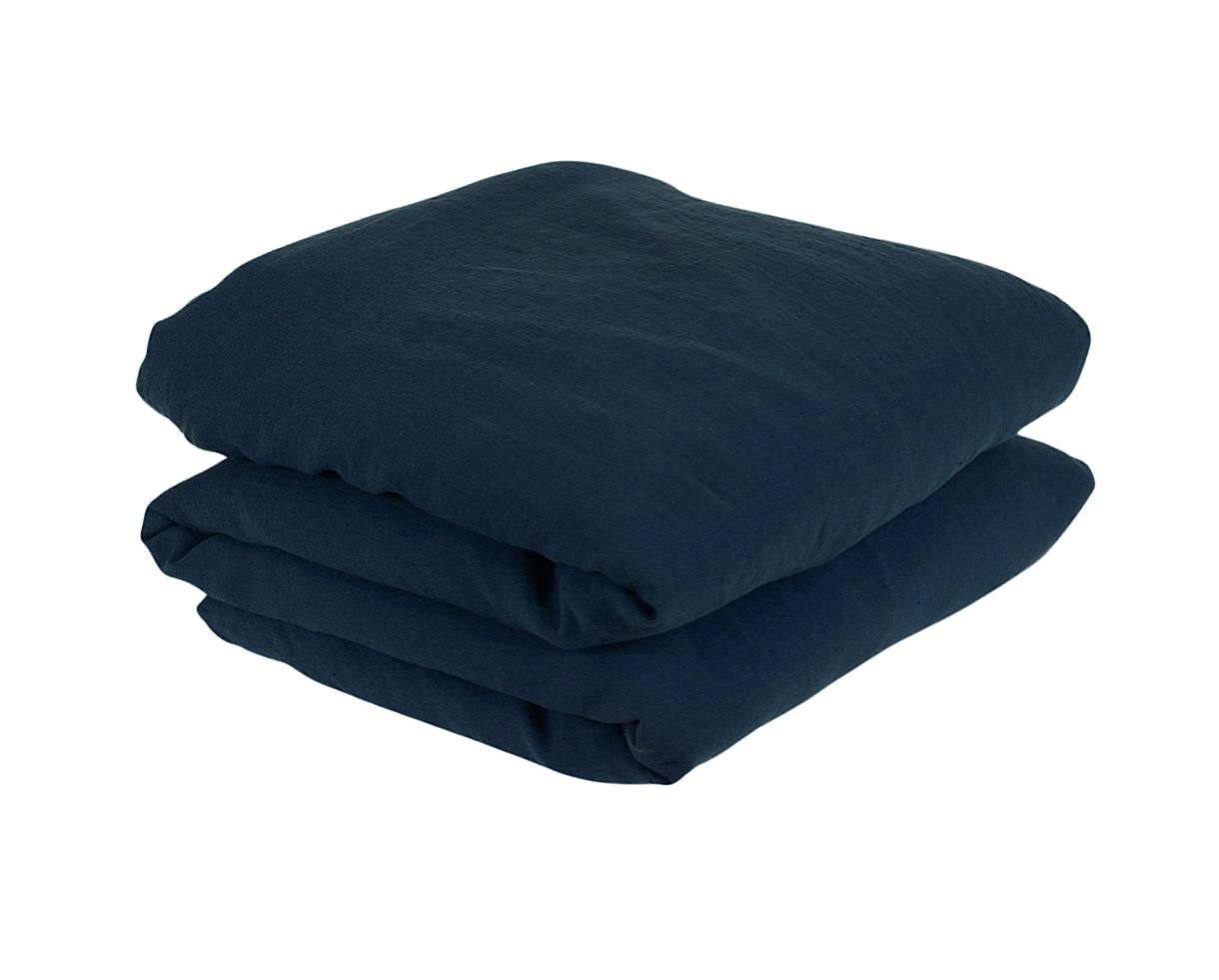 Housse de couette en lin 100% Bleu du Japon - Couleur Chanvre