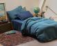 100% Linen duvet cover Austral Blue - Couleur Chanvre