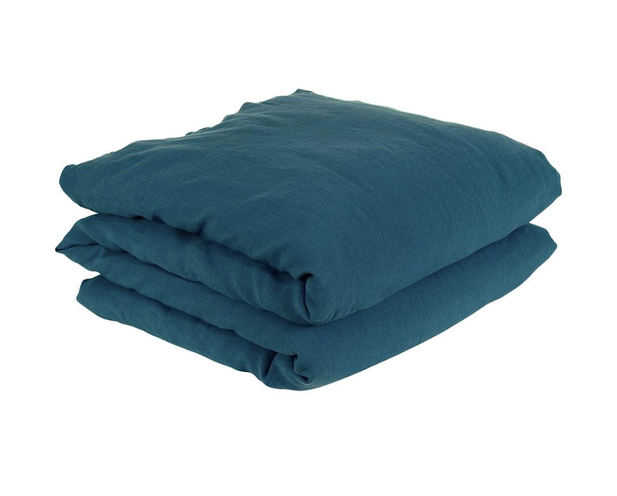 100% Linen duvet cover Austral Blue - Couleur Chanvre