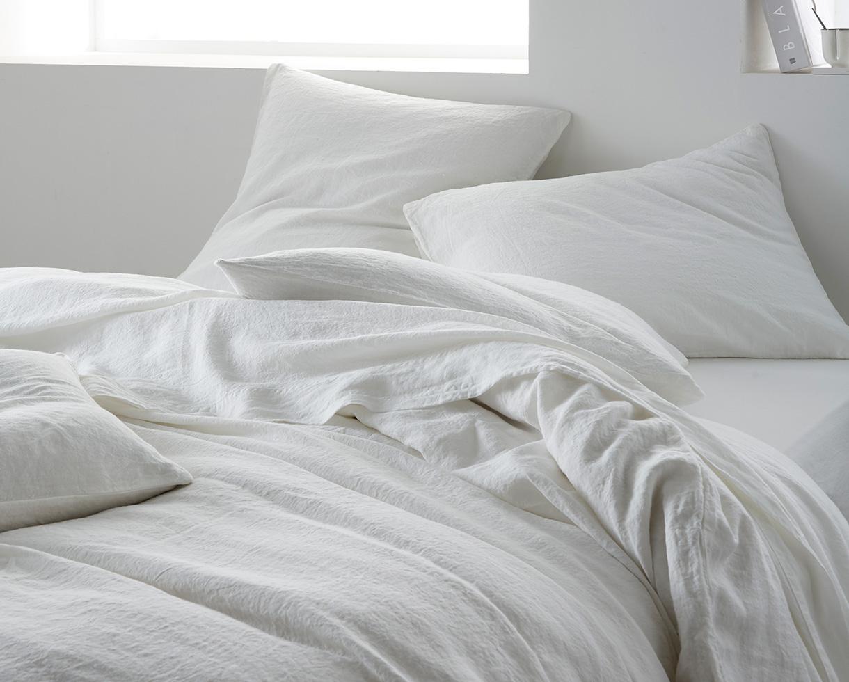 Linen pillowcase White Limestone - Couleur Chanvre