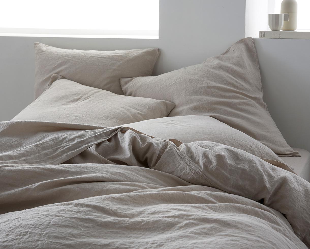 100% Linen pillowcase Pearl Grey - Couleur Chanvre