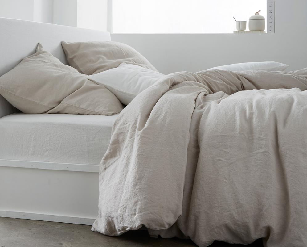 100% Linen fitted sheet - Couleur Chanvre