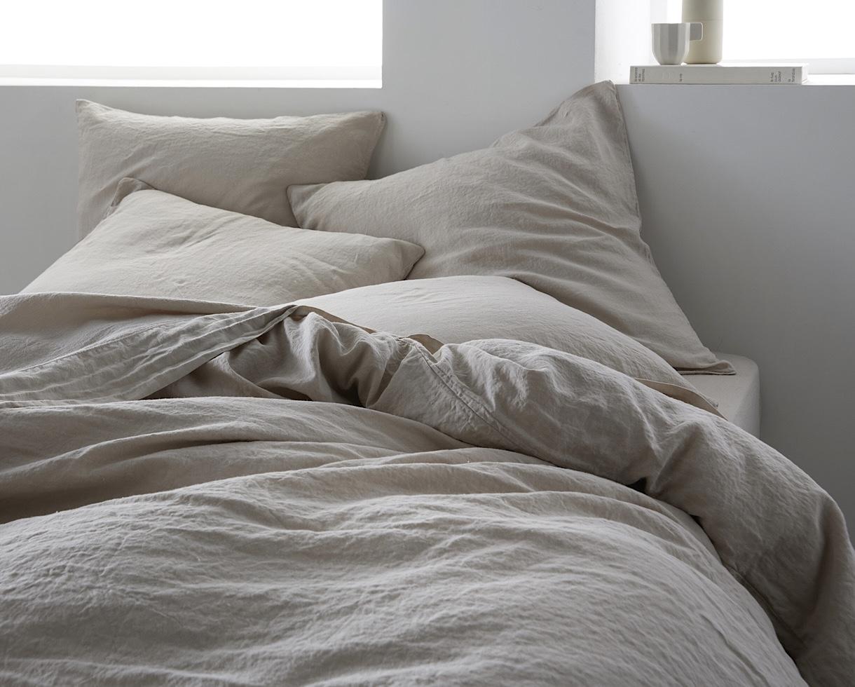 Drap housse en lin 100% Gris Perle - Couleur Chanvre