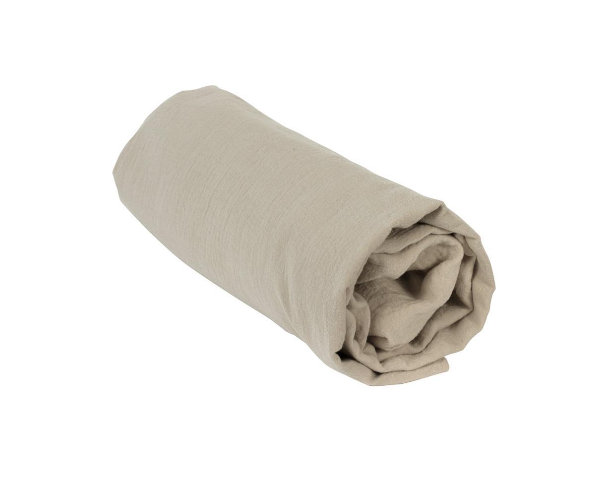 Drap housse en lin 100% Argile - Couleur Chanvre