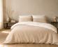 Two-tone hemp duvet cover Clay / White Limestone - Couleur Chanvre