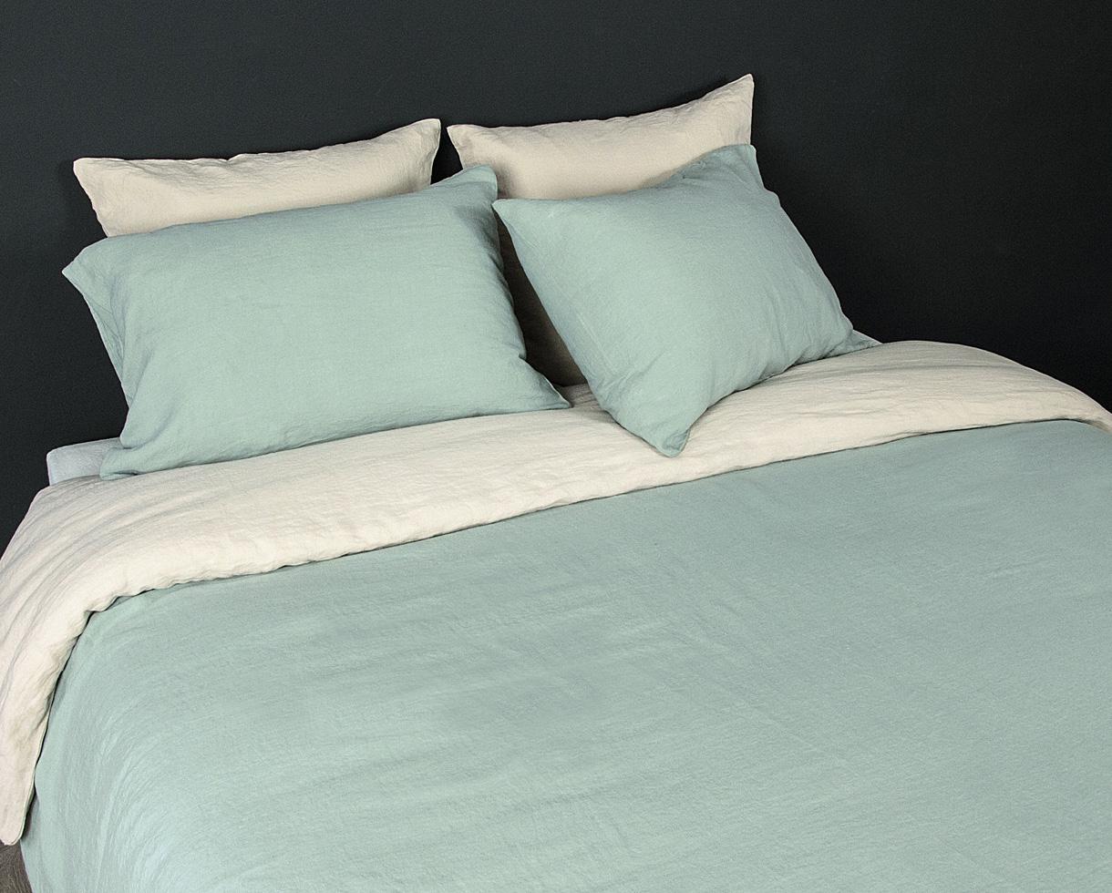 Housse de couette en chanvre bicolore - Couleur Chanvre