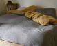 Two-tone hemp duvet cover Cumin / Halong Bay - Couleur Chanvre