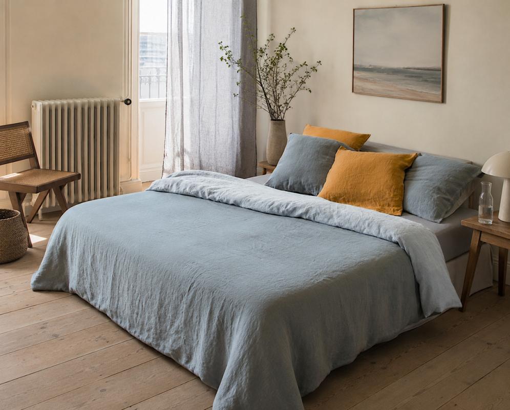 Two-tone hemp duvet cover - Couleur Chanvre