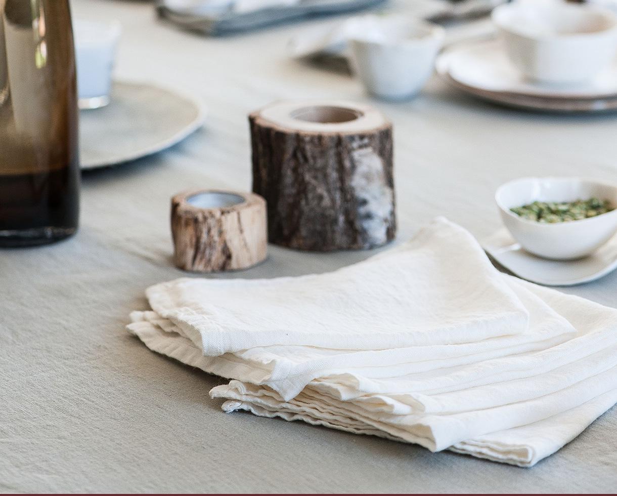 Serviette de table en lin Blanc de chaux - Couleur Chanvre