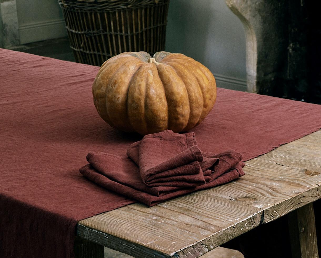 Serviette de table en lin Ocre Rouge - Couleur Chanvre
