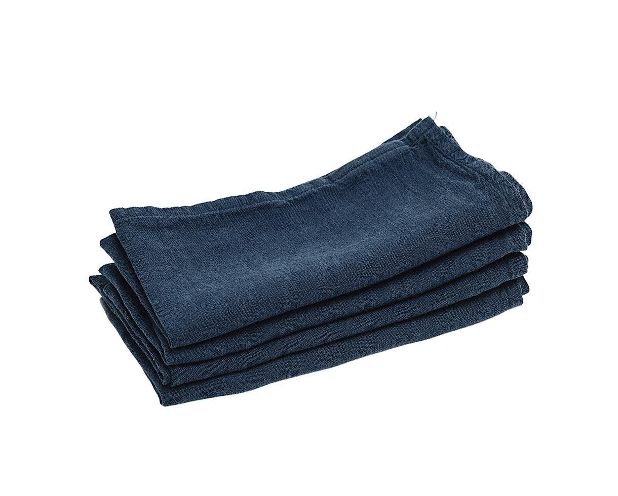 Serviette de table en lin Bleu du Japon - Couleur Chanvre