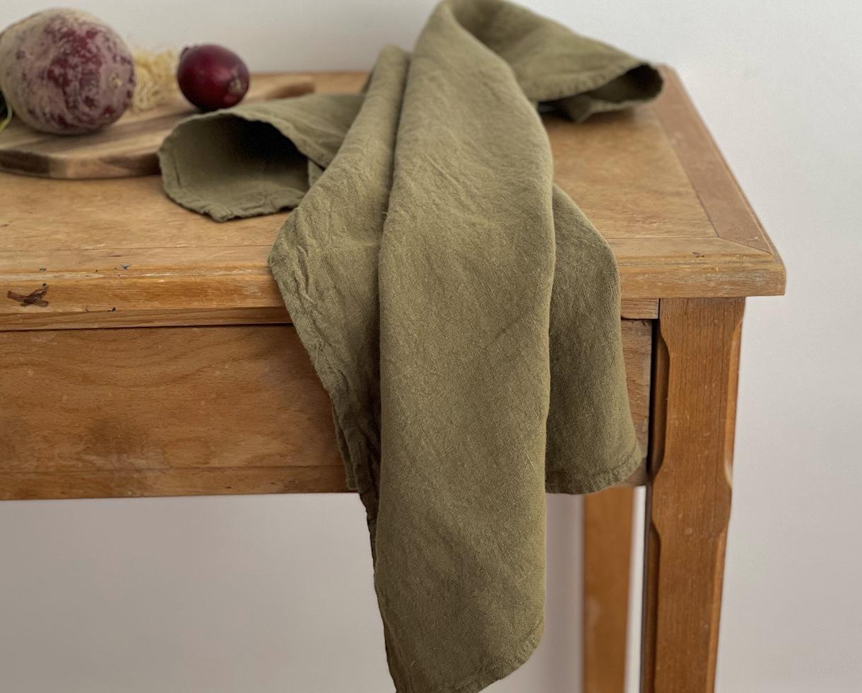 Linen tea towel Khaki - Couleur Chanvre