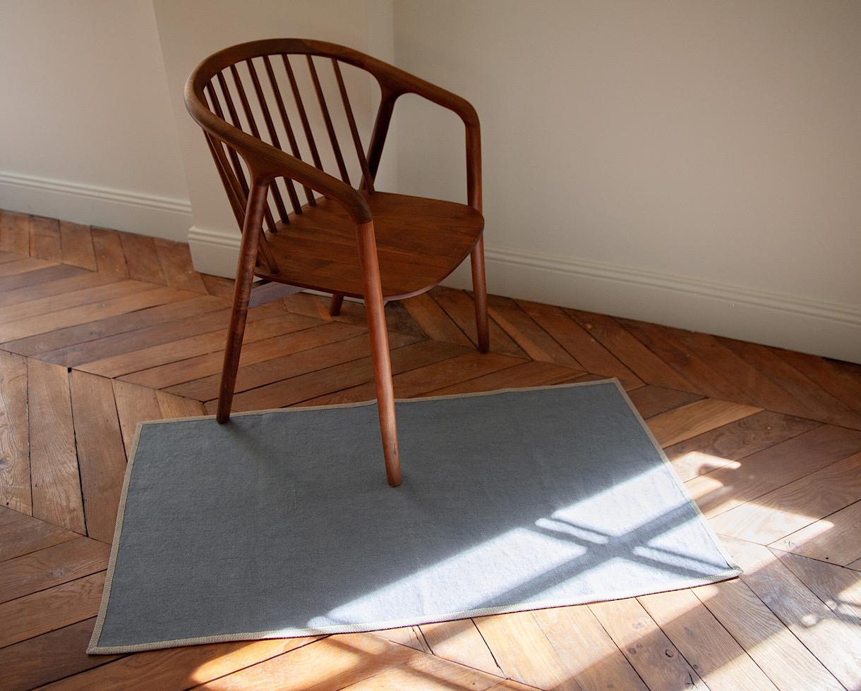 linen carpet Blue Tea - Couleur Chanvre