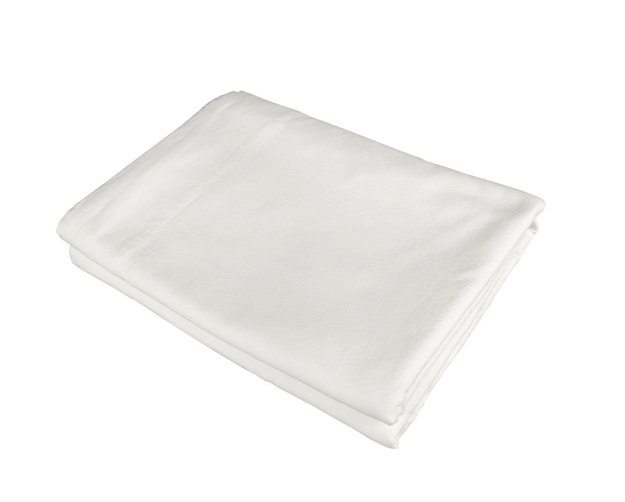 Drap plat coton bio Craie - Couleur Chanvre