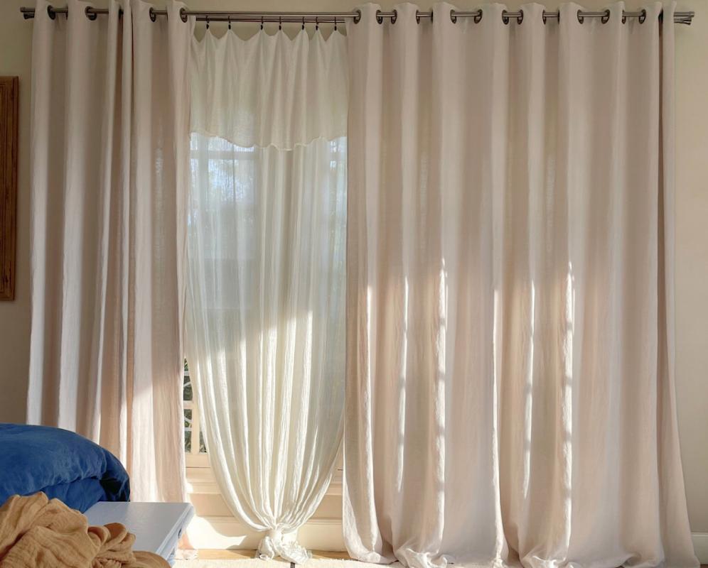 Rideau en lin 270g/m² à oeillets - Couleur Chanvre