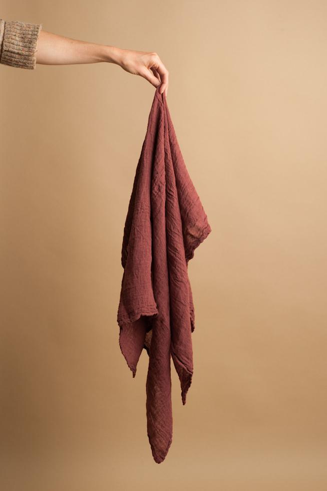 Carré en Chanvre pur (ancien modèle) Ocre Rouge - Couleur Chanvre