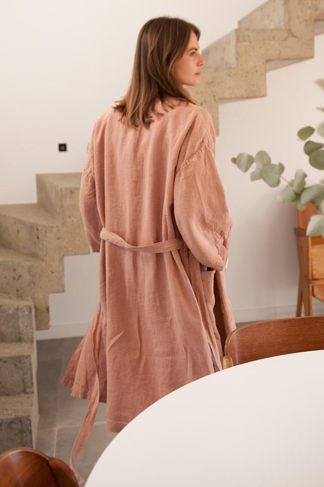 Kimono en chanvre pur Rose des sables - Couleur Chanvre