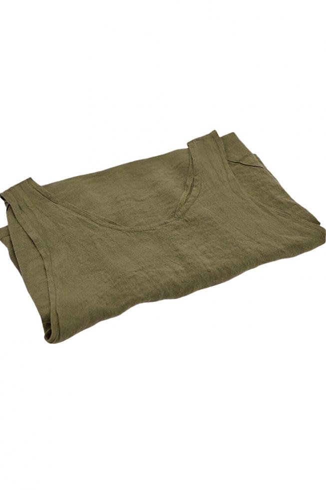 Tablier de Li en chanvre Kaki - Couleur Chanvre