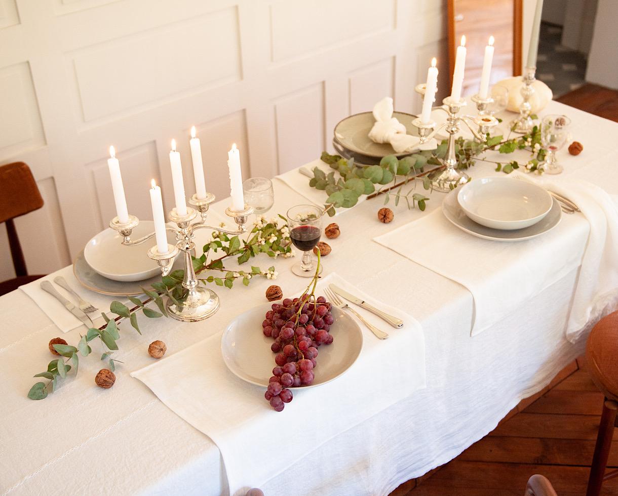 Set de table en lin 500 gr Blanc de chaux - Couleur Chanvre