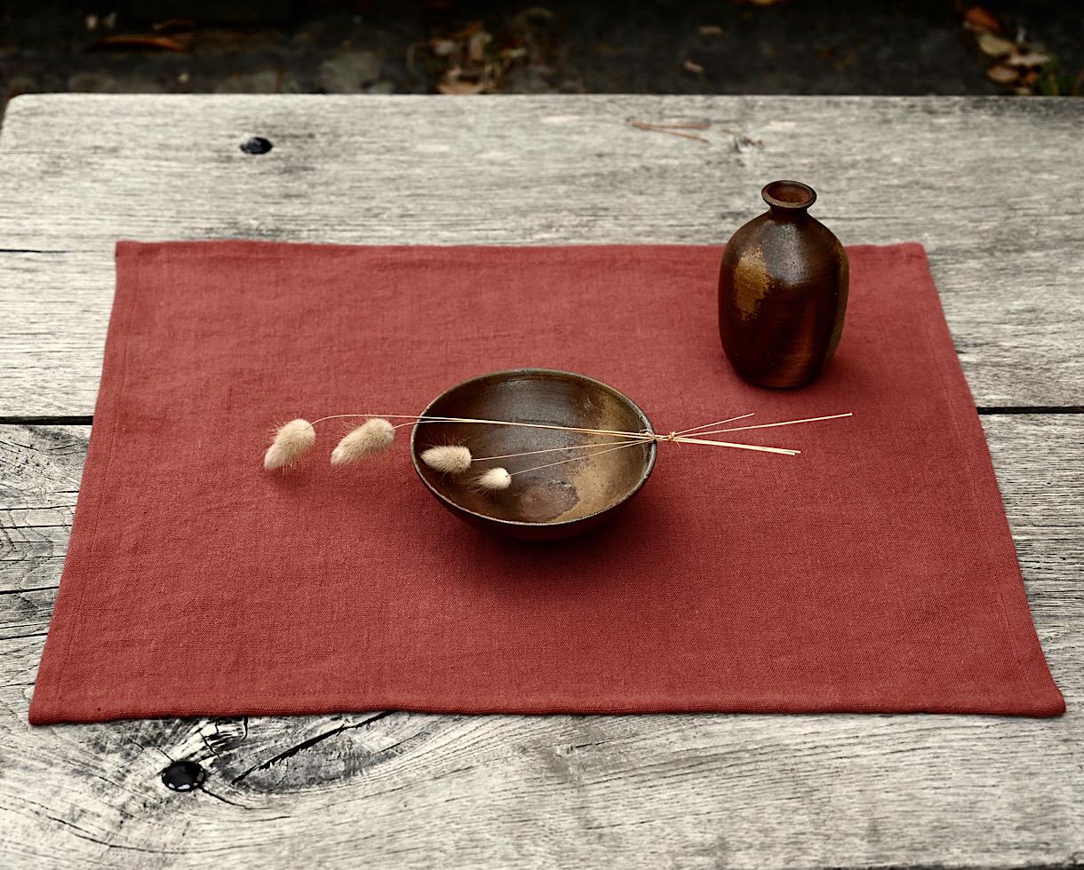 Set de table en lin 500 gr Ocre Rouge - Couleur Chanvre
