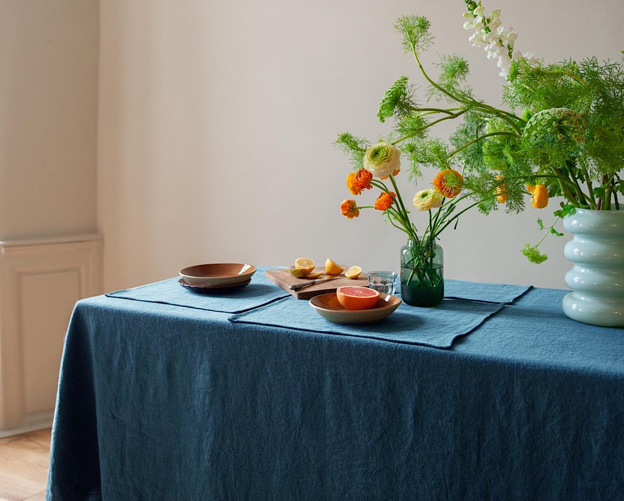 Set de table en lin 500 gr Bleu du Sud - Couleur Chanvre