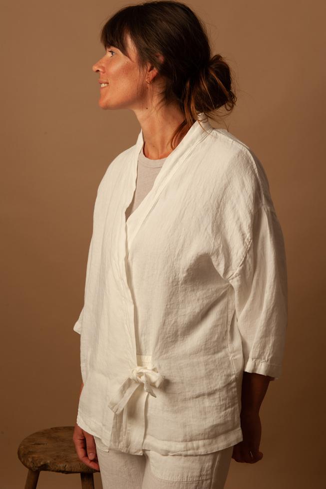 Hemp Kimono Jacket White Limestone - Couleur Chanvre