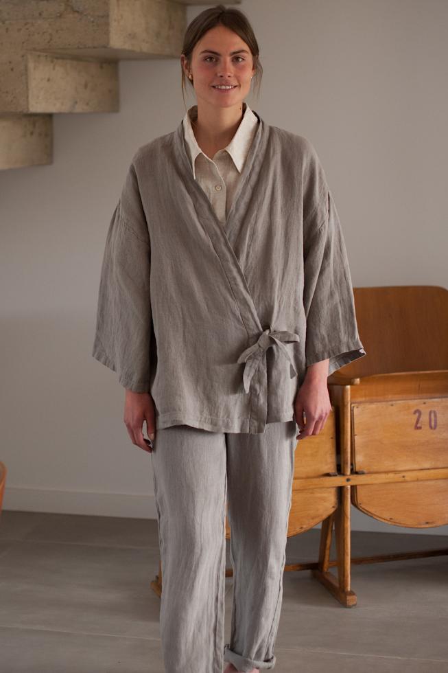 Hemp Kimono Jacket Halong Bay - Couleur Chanvre