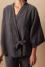 Veste kimono en chanvre pur Anthracite - Couleur Chanvre
