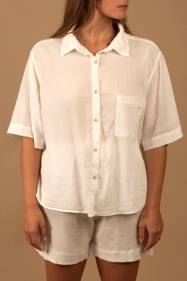 Camisa de pijama Blanco de cal - Couleur Chanvre