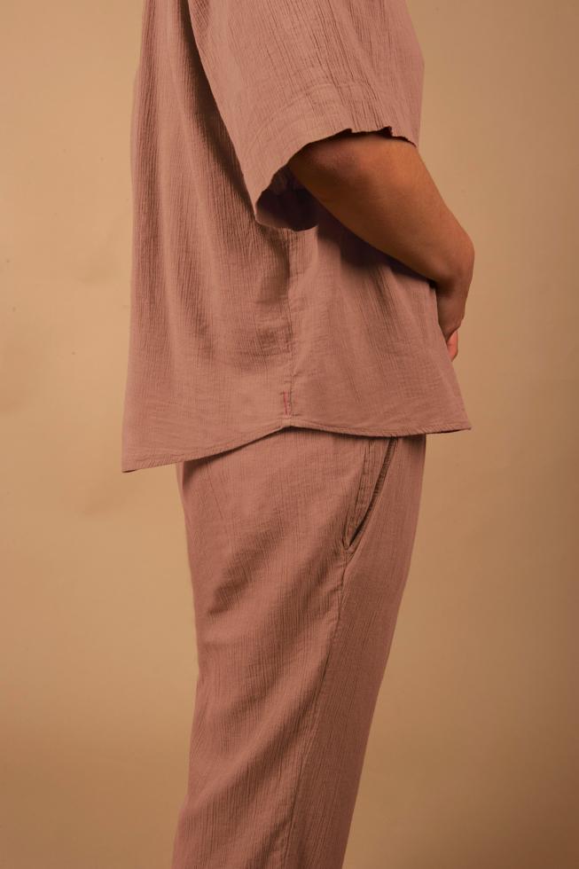 Chemise de Pyjama Rose des sables - Couleur Chanvre