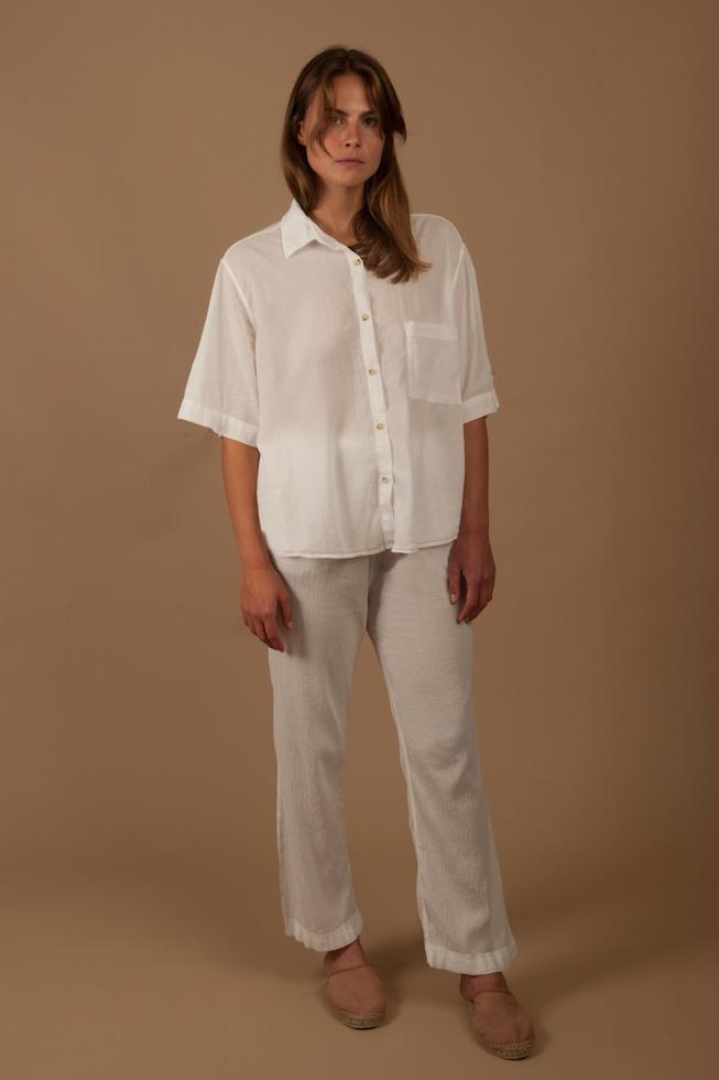 Pantalones de pijama Blanco de cal - Couleur Chanvre