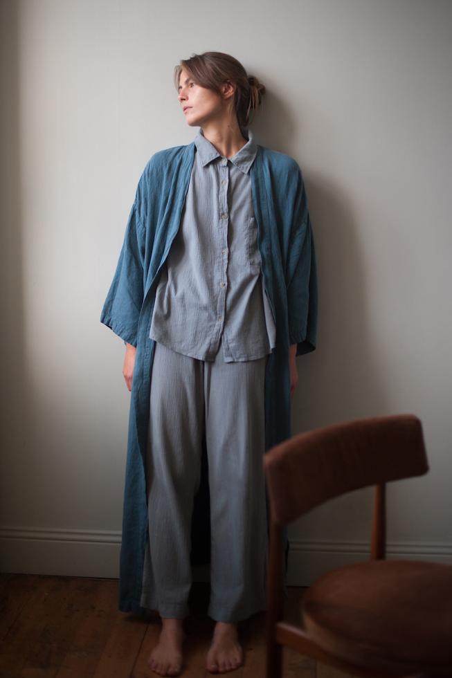 Pantalones de pijama Té azul - Couleur Chanvre