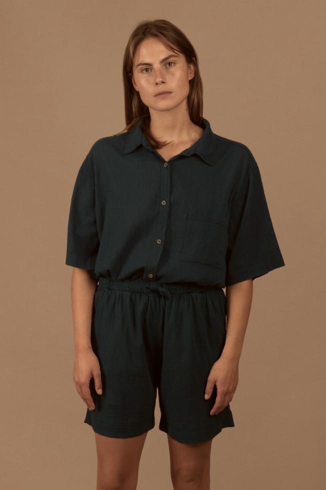kurze Schlafanzughose Japanblau - Couleur Chanvre