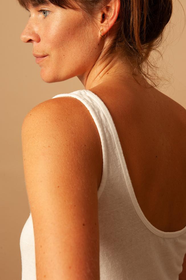 Camiseta de tirantes Blanco de cal - Couleur Chanvre