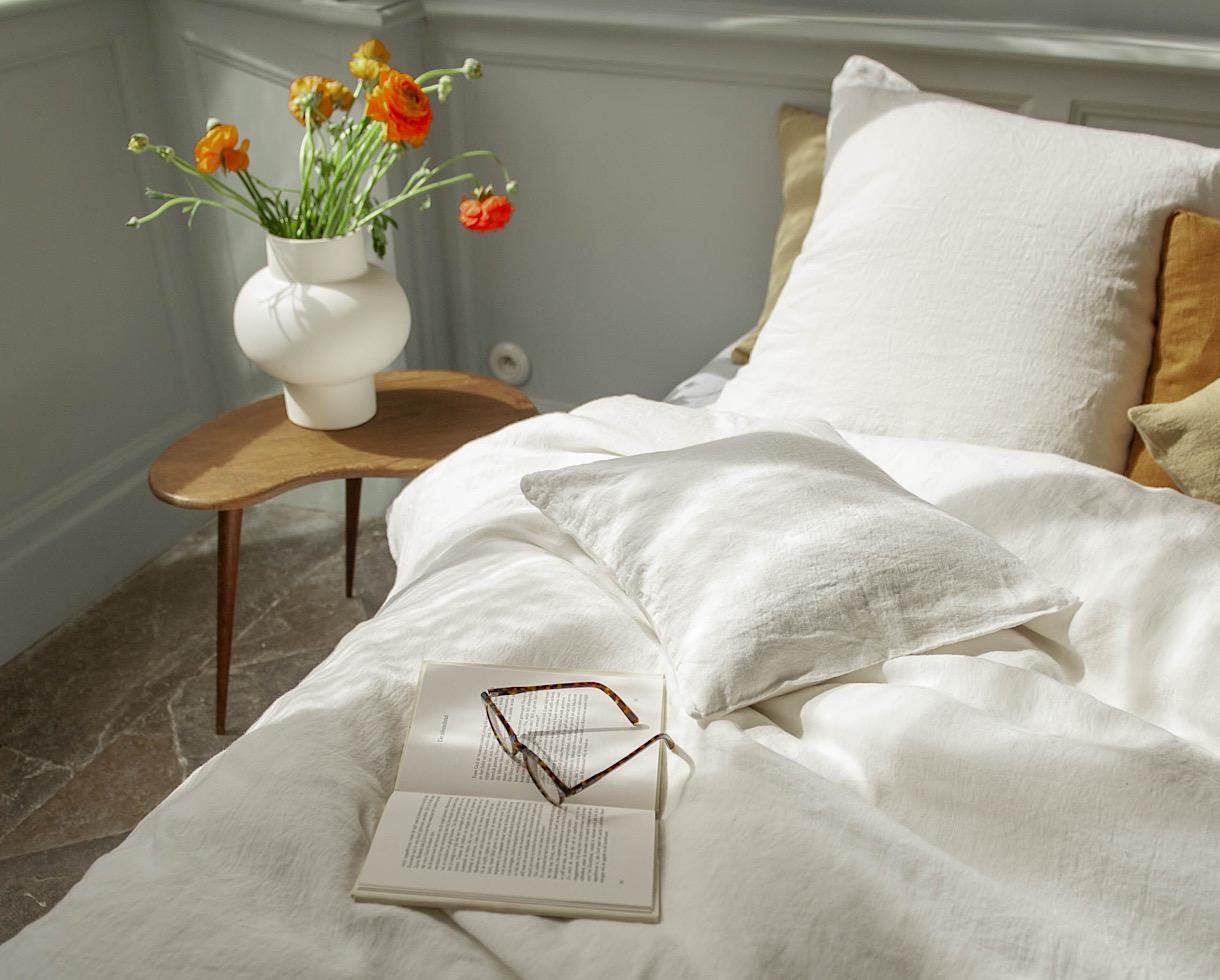 Plain hemp cushion cover White Limestone - Couleur Chanvre