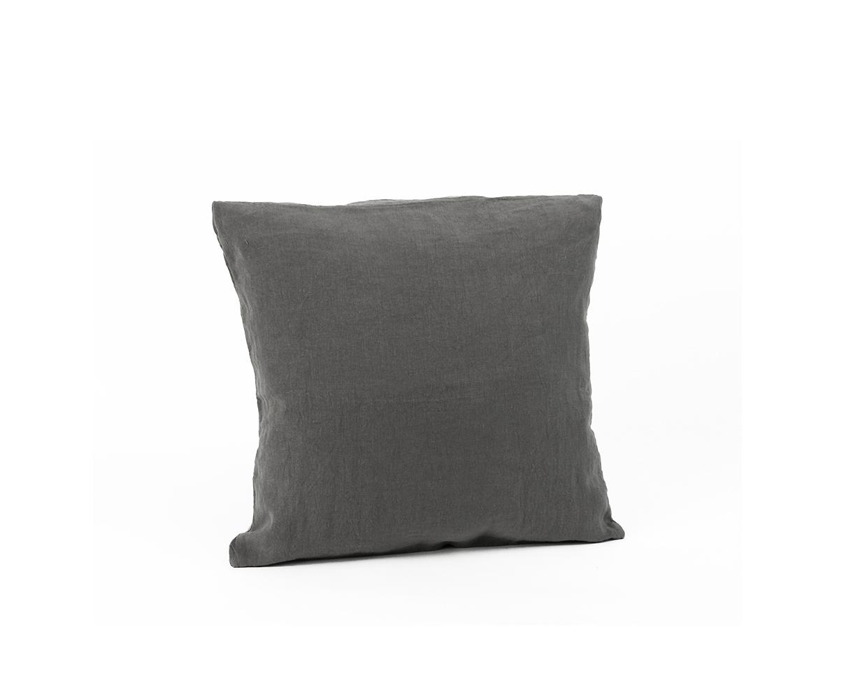 Housse de coussin en chanvre Poivre Gris - Couleur Chanvre