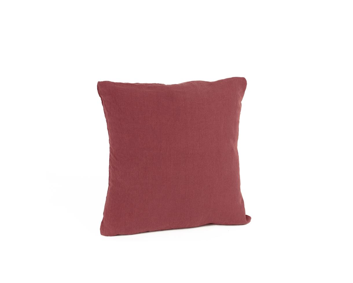 Plain hemp cushion cover Red Ocher - Couleur Chanvre