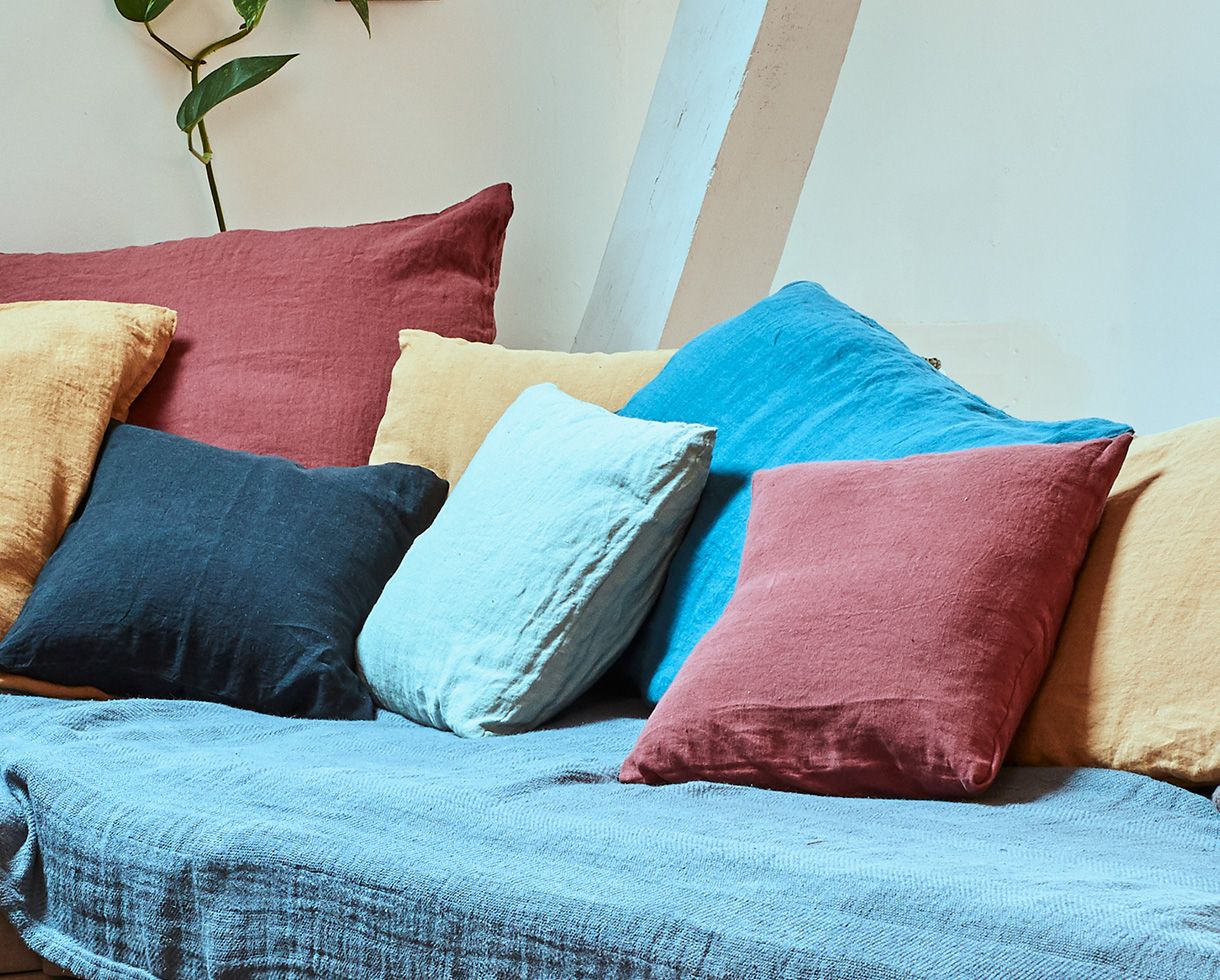 Plain hemp cushion cover - Couleur Chanvre